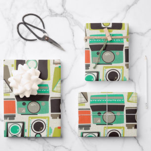 Feuille De Papier Cadeau Cameras Retro