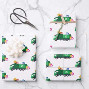 Feuille De Papier Cadeau Camion de recyclage ABC