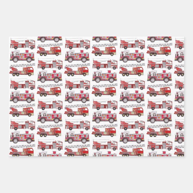 Feuille De Papier Cadeau Camions (Devant 3)