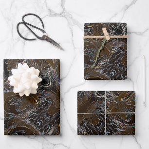 Feuille De Papier Cadeau Camouflage Brown métallique
