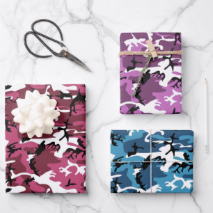 Feuille De Papier Cadeau Camouflage coloré agité