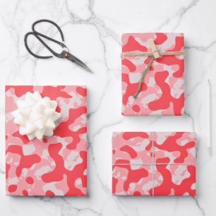 Feuille De Papier Cadeau Camouflage rouge