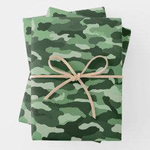 Feuille De Papier Cadeau Camouflage vert forestier