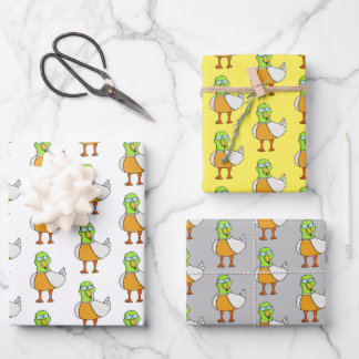 Feuille De Papier Cadeau Canard avec lunettes