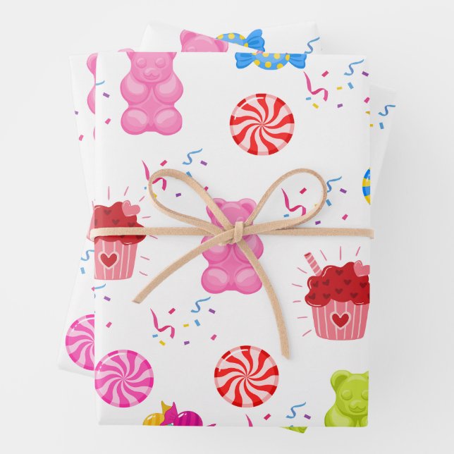 Feuille De Papier Cadeau Candies du Colorful (En situation)