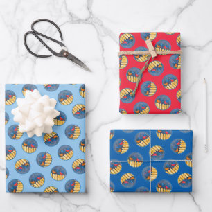 Feuille De Papier Cadeau Cardinaux sur la clôture dans la peinture d'hiver 