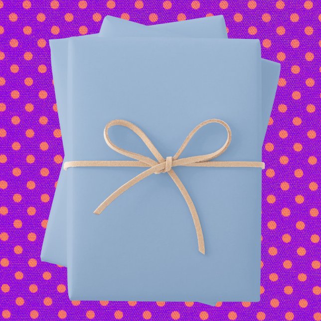 Feuille De Papier Cadeau Carolina bleu couleur solide (Créateur téléchargé)