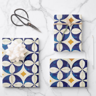 Feuille De Papier Cadeau Carreaux portugais - Azulejo Motif Design