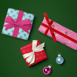 Feuille De Papier Cadeau Carrelage bleu rose Saint-Jacques Holly
