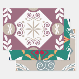 Feuille De Papier Cadeau Carrelage marocain Motif Dragonfly