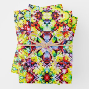 Feuille De Papier Cadeau Carrelage méditerranéen, Carreaux d'encre d'alcool