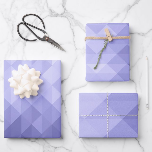 Feuille De Papier Cadeau Carrés géométriques violets (Recto)