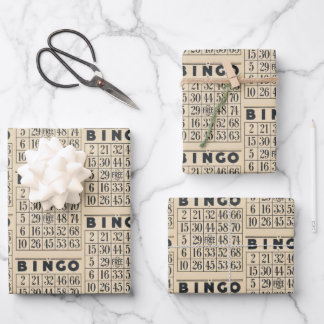 Feuille De Papier Cadeau Carte Bingo vintage