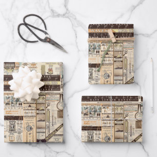 Feuille De Papier Cadeau Carte vintage des rayonnements électromagnétiques