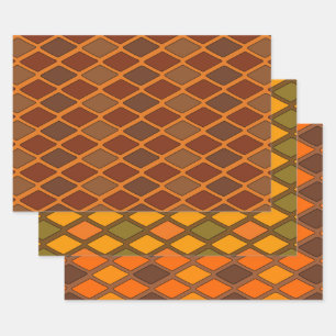 Feuille De Papier Cadeau Cartoon Diamond Couleurs d'automne