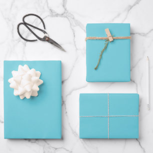 Feuille De Papier Cadeau Cascade bleu aqua couleur claire