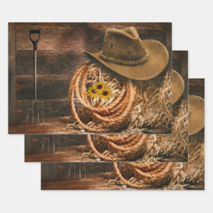 Feuille De Papier Cadeau Casquette Cowboy