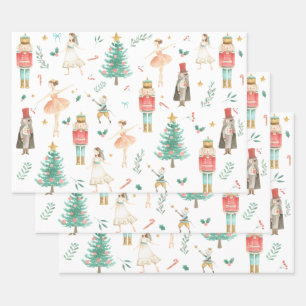 Feuille De Papier Cadeau Casse-Noisette Ballet de Noël Images Enveloppement