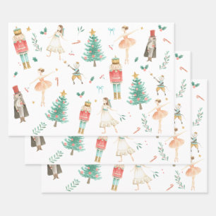 Feuille De Papier Cadeau Casse-Noisette Ballet Images de Noël