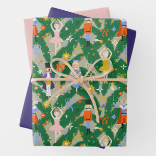 Feuille De Papier Cadeau Casse-Noisette Boue Royal Noël Enveloppement