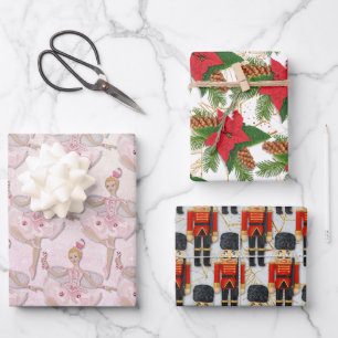 Feuille De Papier Cadeau Casse-noisette Soldat Sugar Plum Fée Noël