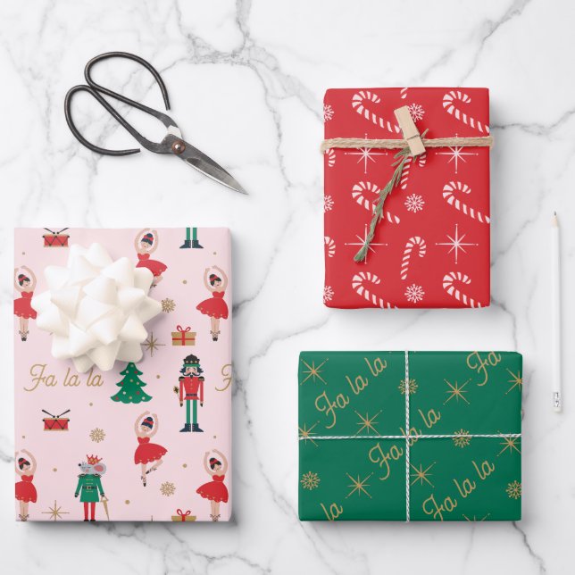 Feuille De Papier Cadeau Casse-noisette Souris King Ballet Noël Enveloppeme (Recto)