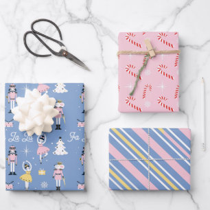 Feuille De Papier Cadeau Casse-noix Candycane Ballet Noël
