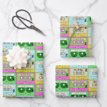 Cassettes de musique néon colorée