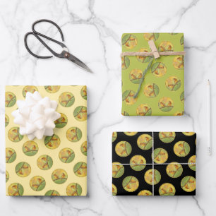 Feuille De Papier Cadeau Cèdre cirage Paire Peinture originale Oiseau sauva