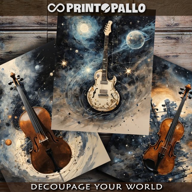 Feuille De Papier Cadeau Cello, Violon Guitare : instruments de musique oni (Créateur téléchargé)