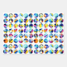 Cercles colorés sur fond blanc