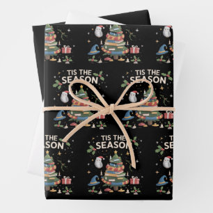 Feuille De Papier Cadeau C'est la saison de l'école de sorciers Noël Cozy M