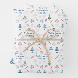 Feuille De Papier Cadeau 'C'est la saison pour être joyeux ! Noël coloré