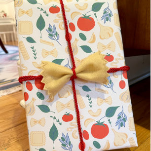 Feuille De Papier Cadeau C'est l'amour Formes de pâtes et sauce italiennes 