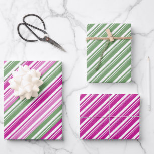 Feuille De Papier Cadeau Champ De Violets Roses Sucre de canne Fête De Fête