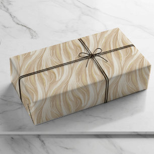 Feuille De Papier Cadeau Champagne Beige Personnalisé Élégant Mariage