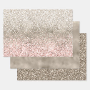Feuille De Papier Cadeau Champagne Gold Pink White Glitzy Parties scintilla
