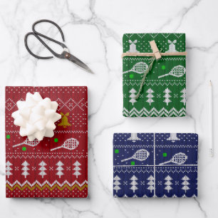 Feuille De Papier Cadeau Chandail de Noël de Tennis Motif nisé Noël