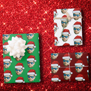 Feuille De Papier Cadeau Chapeau de Père Noël