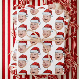 Feuille De Papier Cadeau Chapeau de Père Noël personnalisé pour visage de N