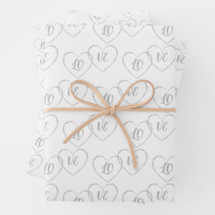 Feuille De Papier Cadeau Charmes de coeur de mariée et de mariée Mariage en