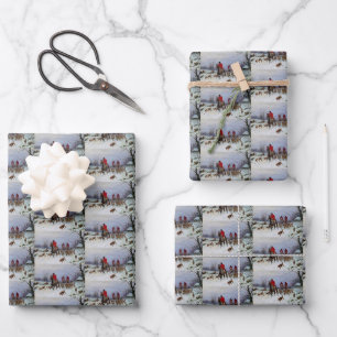 Feuille De Papier Cadeau Chasse au renard Chasse Hounds Retour à la maison 