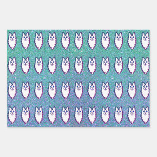 Feuille De Papier Cadeau Chat Angora turc - Angora bleu