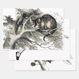 Feuille De Papier Cadeau Chat de Cheshire Alice au Pays des Merveilles Clas