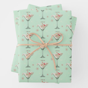Feuille De Papier Cadeau Chat en verre Martini