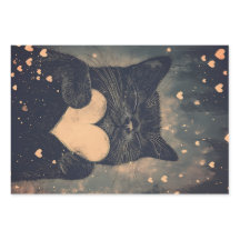 Chat noir au coeur d'or - Amour cosy du chat
