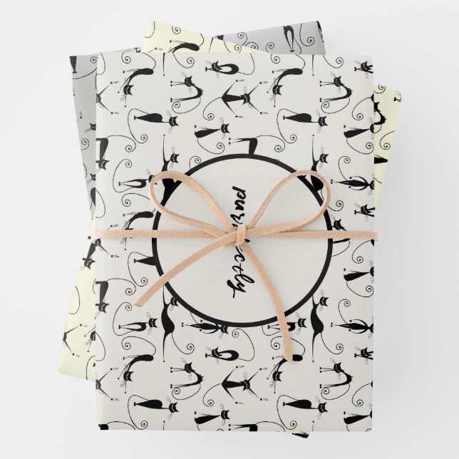Feuille De Papier Cadeau Chat Purr-parfaitement personnalisable (En situation)
