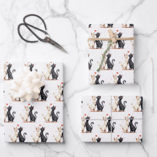 Feuille De Papier Cadeau Chats Dansement Lent