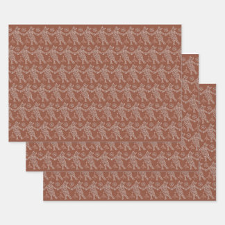 Feuille De Papier Cadeau Chats en pain d'épices