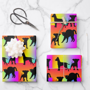 Feuille De Papier Cadeau Chats Et Chiens Animaux